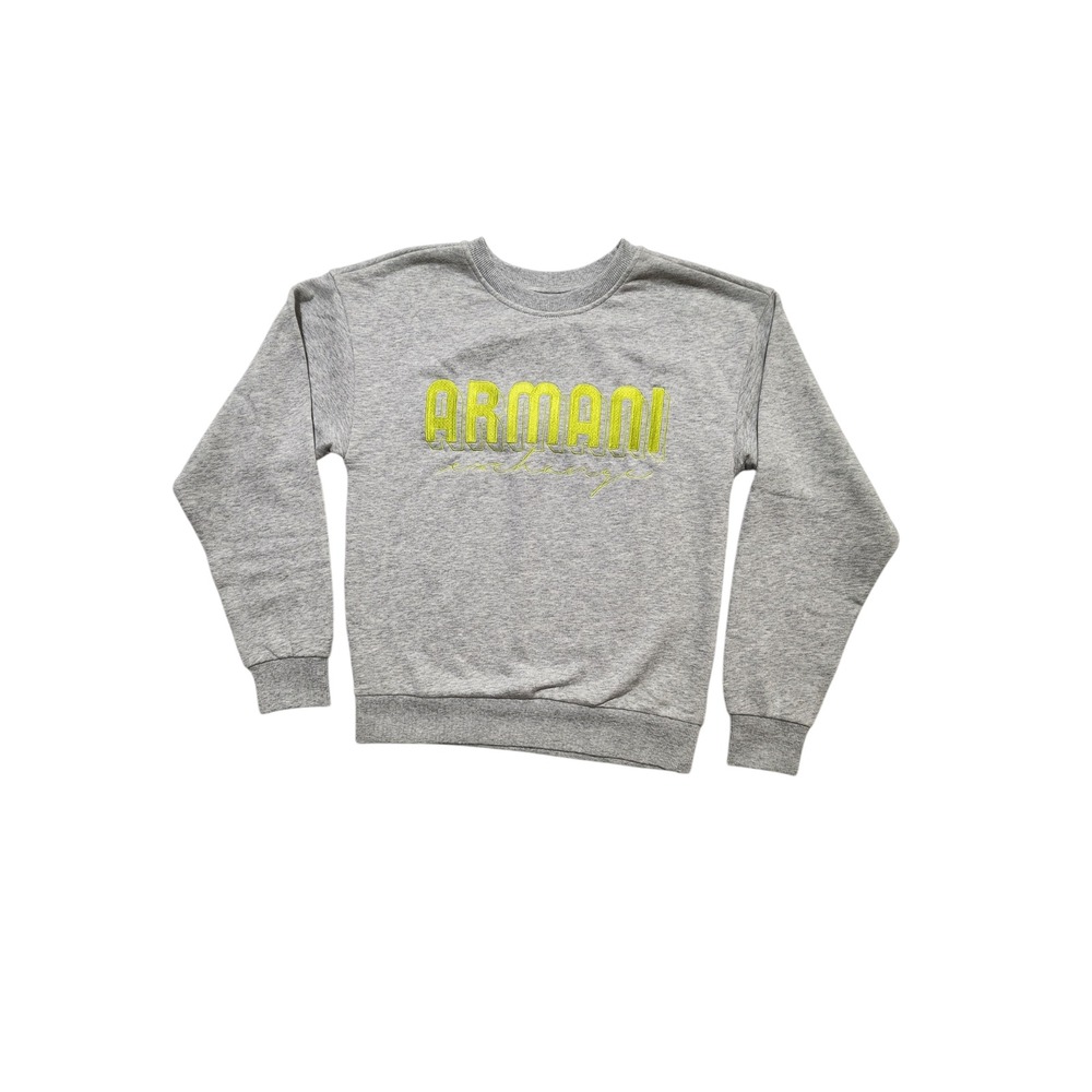 A|X Armani Exchange Women's Overlap Sweatshirt A|X Logo Pullover Gray XS $100
